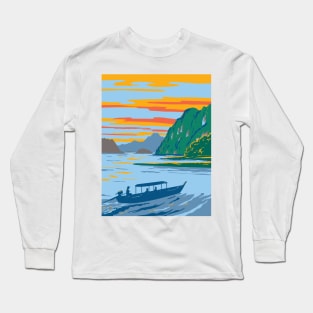 Khao Sok National Park in Surat Thani Province Thailand WPA Art Deco Poster Long Sleeve T-Shirt